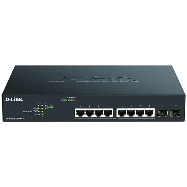 D-Link Gigabit Smart Switch 10-Port PoE+ DGS-1100-10MPV2/E
